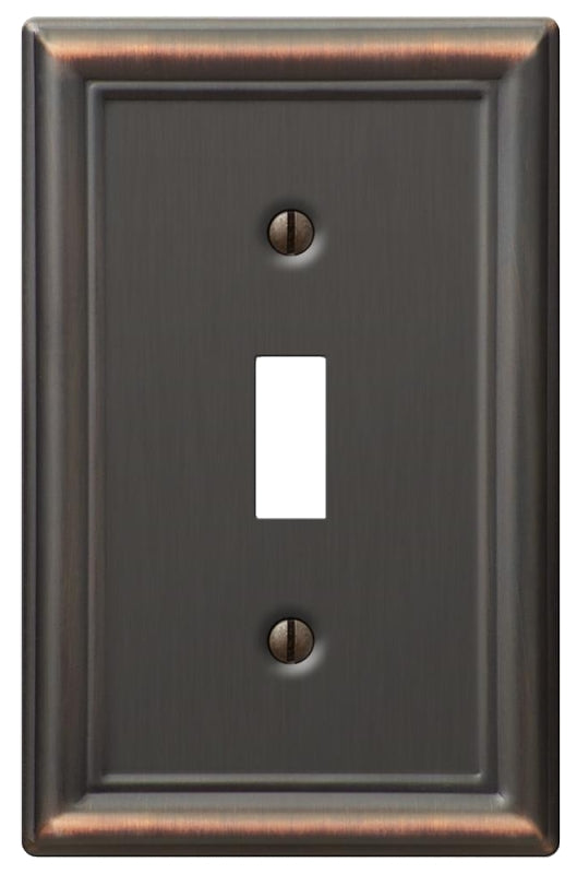 Amerelle Chelsea Series 149TDB Wallplate, 4.9 in L, 3.1 in W, 1-Gang, Steel, Aged Bronze, Pack of 4