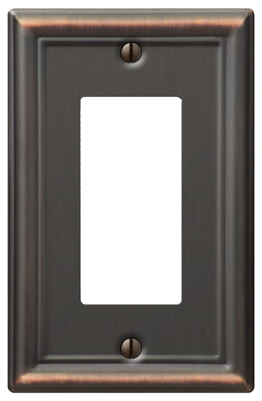 Amerelle Chelsea Series 149RDB Wallplate, 4.9 in L, 3.1 in W, 1-Gang, Steel, Aged Bronze, Pack of 4