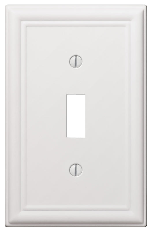 Amerelle Chelsea Series 149TW Wallplate, 4.9 in L, 3.1 in W, 1-Gang, Steel, White, Pack of 4