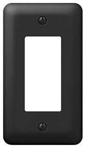 Amerelle Devon Series 935RBK Wallplate, 5 in L, 2-13/16 in W, 1-Gang, Steel, Black, Pack of 6