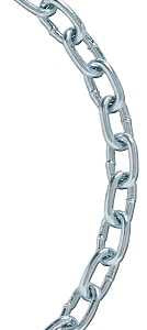 Baron 7252 Twist Link Machine Chain, #2/0, 70 ft L, 520 lb Working Load, Steel, Zinc