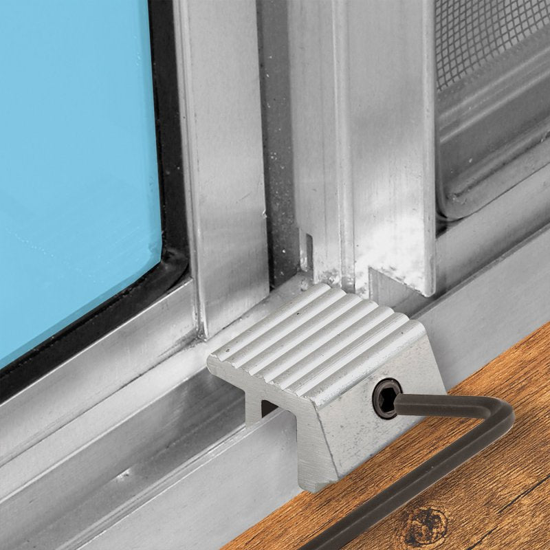 Prime-Line U 9810 Sliding Window Lock, 1-3/32 in L x 1 in W Backplate, Aluminum, Aluminum
