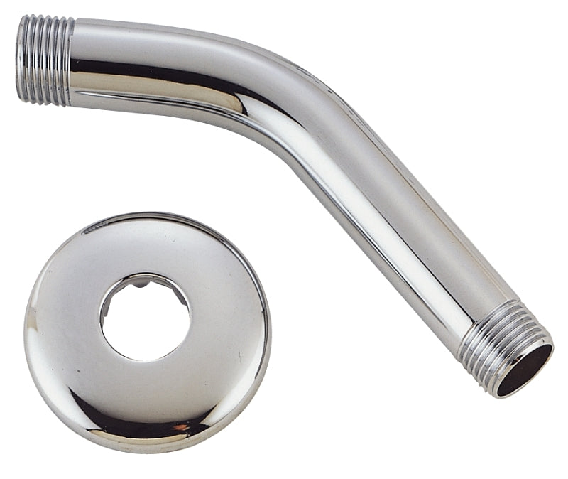 Boston Harbor A558215CP-OBF1 Shower Arm with Flange, 1/2-14 in Connection, Threaded, 2-1/4 in L, Stainless Steel, 45 deg