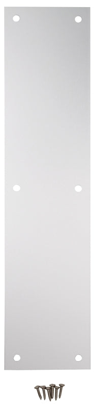 National Hardware N270-504 Push Plate, Aluminum, Satin, 15 in L, 3-1/2 in W, Pack of 2