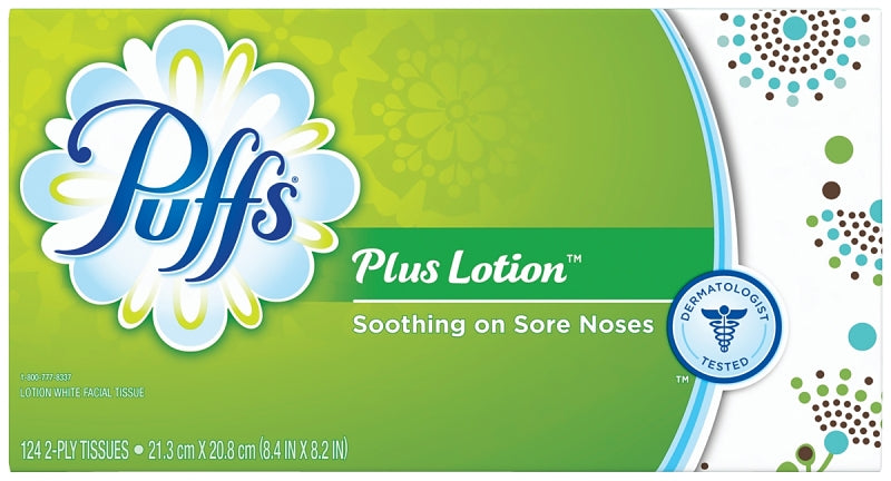 Puffs 39346 Facial Tissue, 8.4 in L, 2-Ply, Paper, Pack of 24