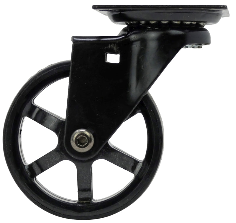 Shepherd Hardware 6275 Swivel Caster, 2-3/8 in H x 2-3/8 in W Plate, 7-1/4 in L x 6-1/2 W in x 8 in H Dimensions, Black