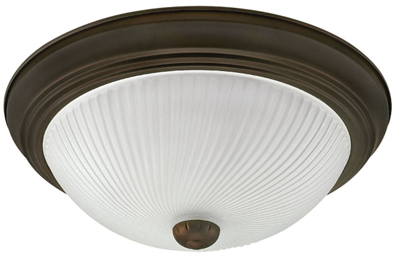 Canarm IFM21313 Ceiling Light Fixture, Oil-Rubbed Bronze Fixture, Frosted Swirl Shade, 2-Lamp, 60 W Lamp