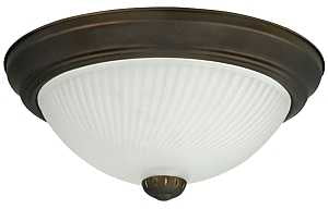 Canarm IFM21113 Ceiling Light Fixture, Oil-Rubbed Bronze Fixture, Frosted Swirl Shade, 2-Lamp, 40 W Lamp