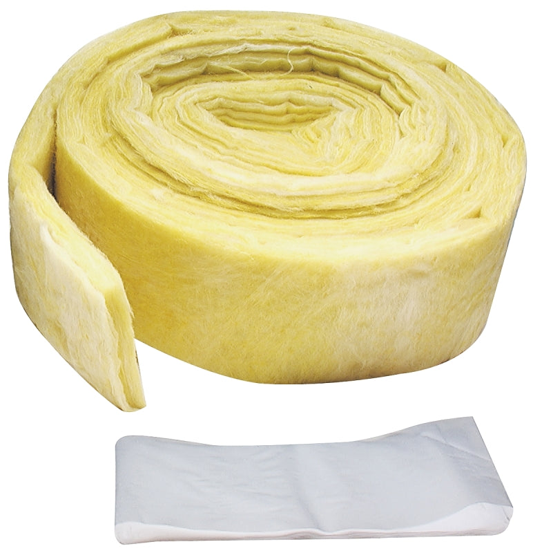 M-D 04929 Pipe Insulation Wrap, 25 ft L, 1/2 in Thick, Fiberglass, Yellow, For: 3 in Pipe/Tube
