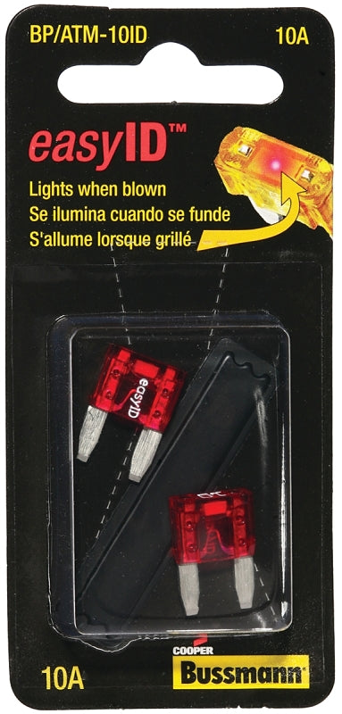 Bussmann BP/ATM-10ID Automotive Fuse, 1 kA Interrupt, Blade Fuse, 32 VDC, 10 A