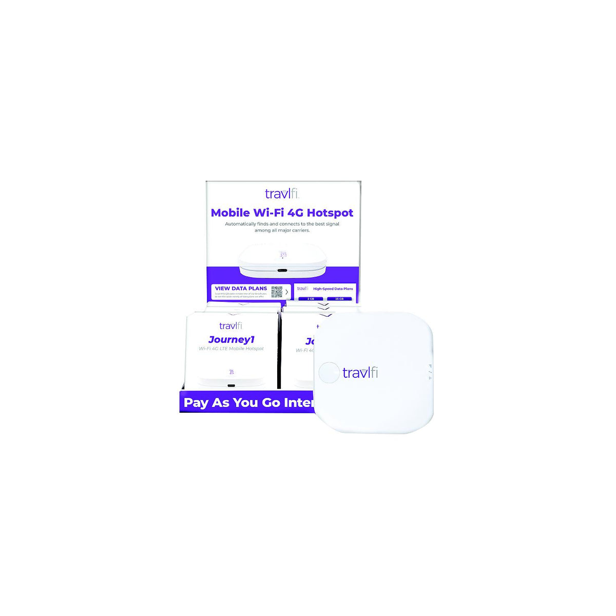 Pace 700010PACK Travlfi Journey1 Wi-Fi LTE Mobile Hotspot, 6/pk w/Display