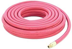 Abbott Rubber 1010-03825-50-4MM Air Hose, 3/8 in ID, 50 ft L, MNPT, 250 psi Pressure, EPDM Rubber, Red