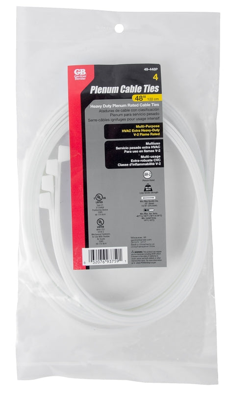 Gardner Bender 49-448P Cable Tie, 14.8 in Max Bundle Dia, Nylon, Natural