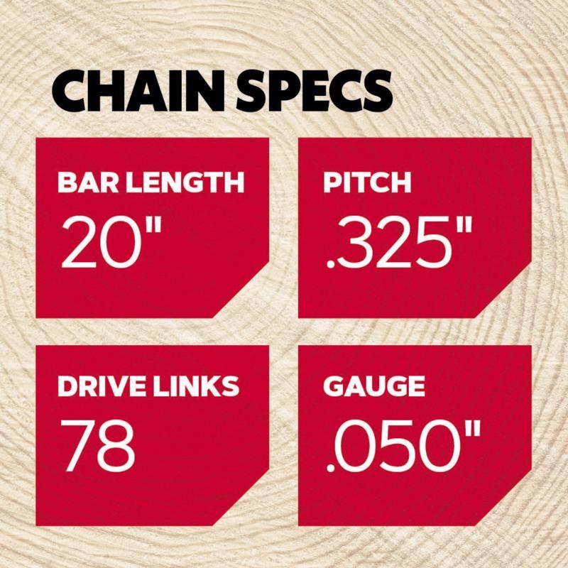 Oregon AdvanceCut 37977 20 in. Bar and Chain Combo 78 links