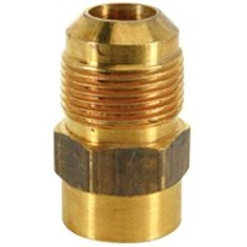 BrassCraft MAU1-10-12 Gas Adapter, 5/8 x 3/4 in, Flare x FIP, Brass, 1-25/32 in L, 5/8 in OD
