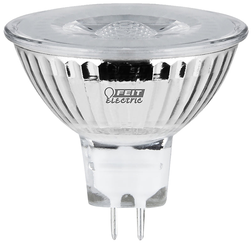 Feit Electric BPEXN/950CA/3 LED Bulb, Recessed/Track, MR16 Lamp, 50 W Equivalent, GU5.3 Lamp Base, Dimmable, Clear, Pack of 6