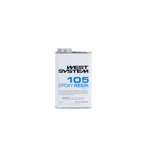 West System 105 Resin Extra Strength Epoxy Clear Epoxy Resin 32 oz, Pack of 4