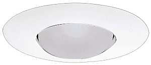 Halo 300P Recessed Light Trim, 6 in Dia, 4-3/4 in OAH, Metal Body, White