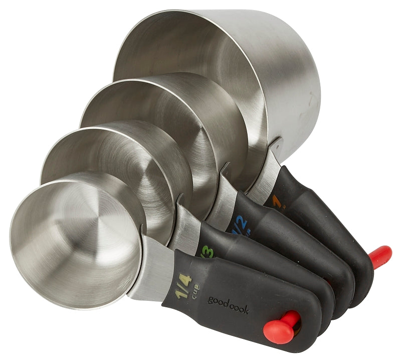 Goodcook 20408 Measuring Cup Set, Stainless Steel, Silver