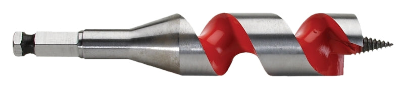 Milwaukee 48-13-1123 Ship Auger Bit, 1-1/8 in Dia, 6 in OAL, Wide Flute, 7/16 in Dia Shank, Hex Shank