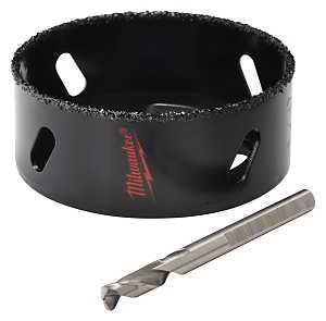 Milwaukee 49-56-0296 Hole Saw, 3-1/8 in Dia, 1 in D Cutting, 5/8-18 Arbor, 4 TPI, Carbide Cutting Edge