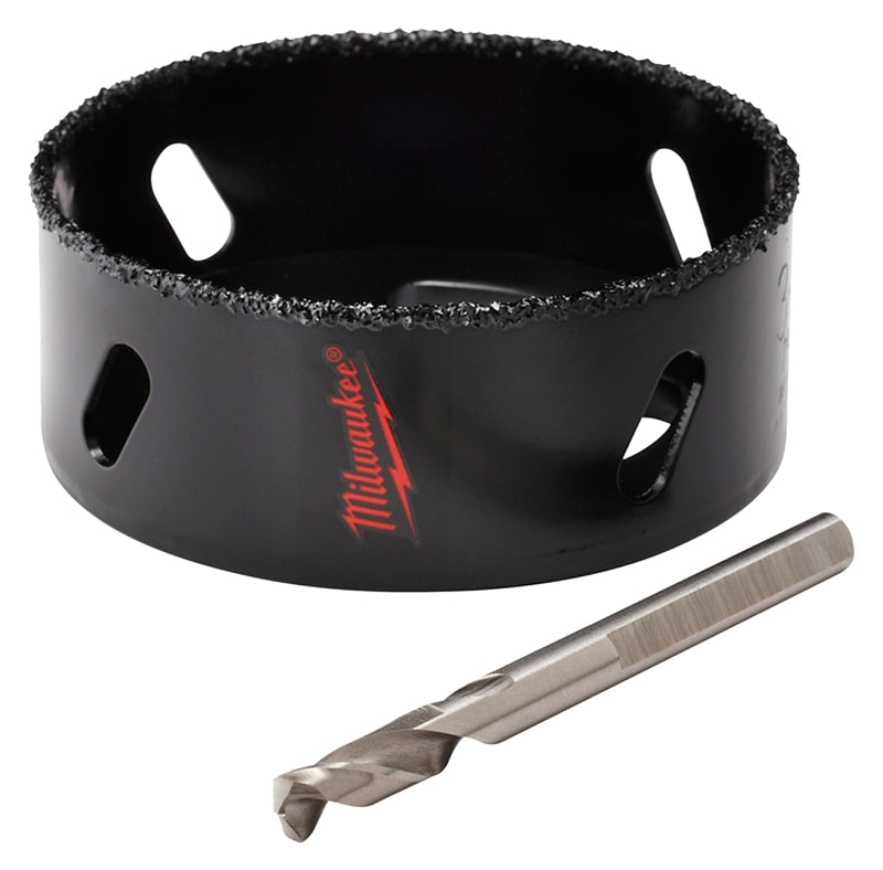 Milwaukee 49-56-0296 Hole Saw, 3-1/8 in Dia, 1 in D Cutting, 5/8-18 Arbor, 4 TPI, Carbide Cutting Edge