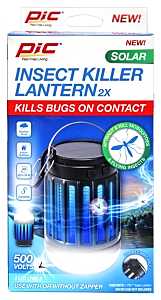 PIC SOLAR-PLZ 2-in-1 Insect Killer Lantern, Solar Battery