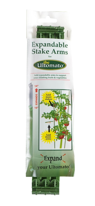 Gardener's Blue Ribbon SAEXP10-14 Stake Arm, 14 in L, Plastic, Green, Pack of 12