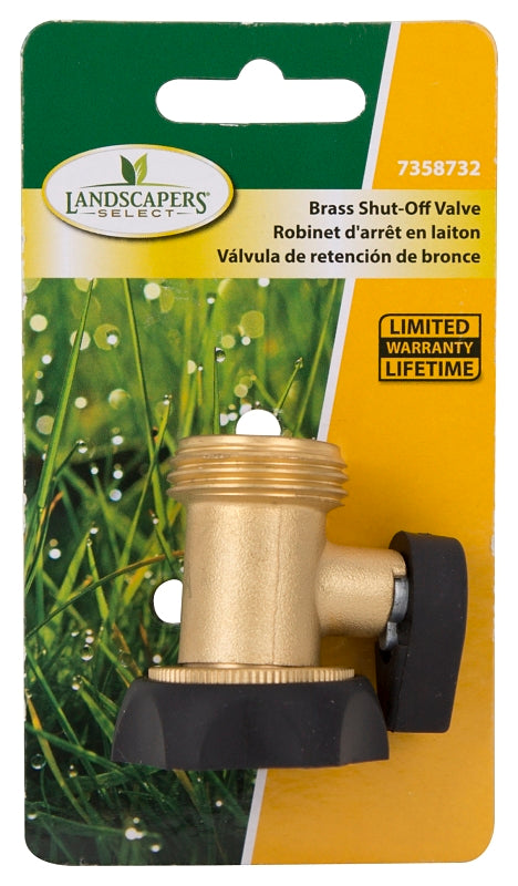 Landscapers Select GB9111A3L Hose Shut-Off Valve, 3/4 in, Female, 1-Port/Way, Brass Body, Brass