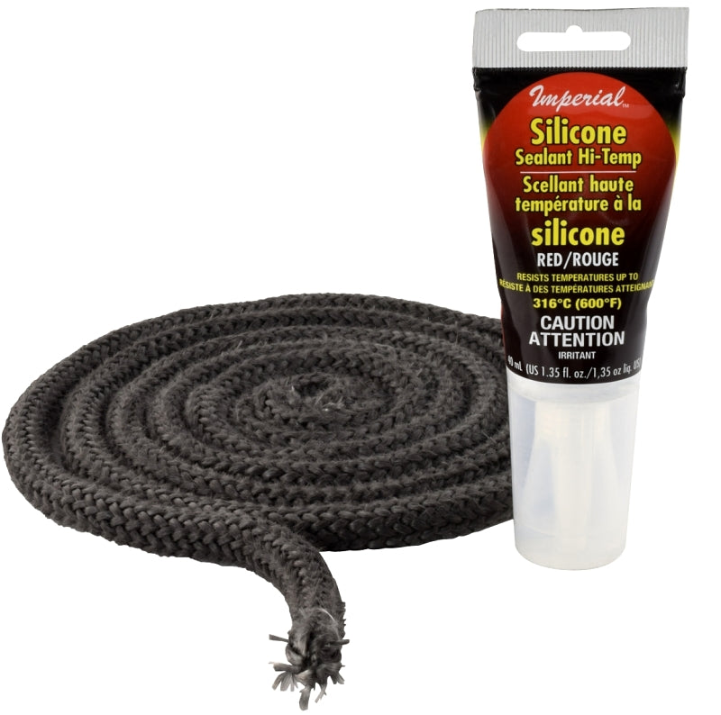 Kit Gskt Rope Fbrgls Blk 1/2In, Pack of 6