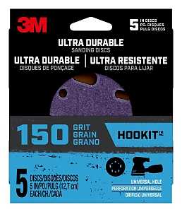 3M 27258 Power Sanding Disc, 150 Grit, 5 in Dia