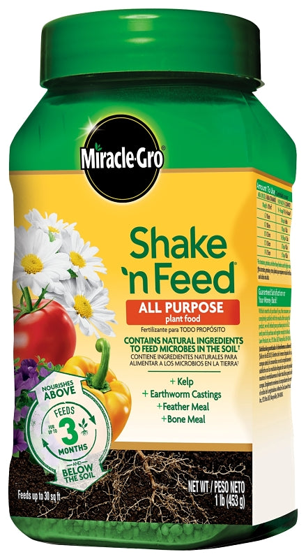 Miracle-Gro Shake 'n Feed 3001801 All-Purpose Plant Food, 1 lb, Solid