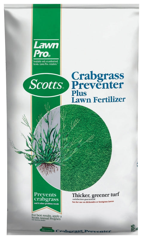 Scotts 39605 Preventer Plus Lawn Fertilizer, 14 lb Bag, Granular, 26-0-3 N-P-K Ratio