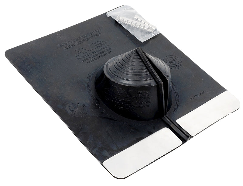 Oatey Master Flash Series 14090 Base Roof Flashing, 0 to 5-3/8 in Pipe, Plastic