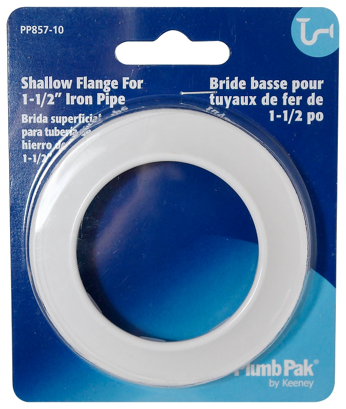 Plumb Pak PP857-10 Shallow Flange, 1-7/8 in ID, 3 in OD, Plastic, Chrome-Plated