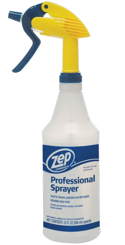 Zep HDPRO36 Spray Bottle, 32 oz, Plastic, Clear