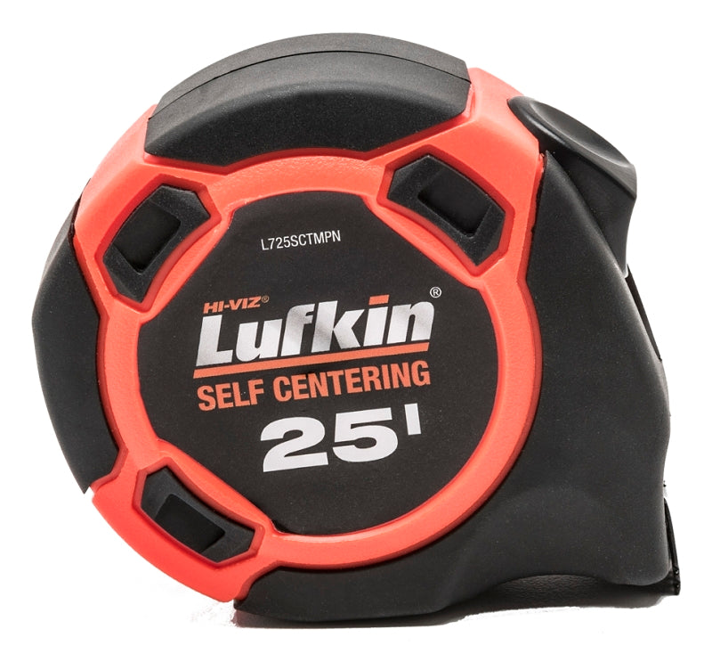 Crescent Lufkin L625SC-025 Tape Measure, 25 ft L Blade, 1 in W Blade, Steel Blade, ABS Case, Hi-Viz Orange Case