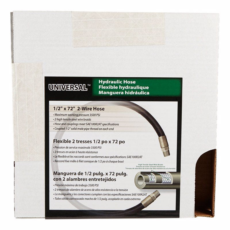 Apache 0.5 in. D X 72 in. L 3500 psi Rubber 2-Wire Hydraulic Hose