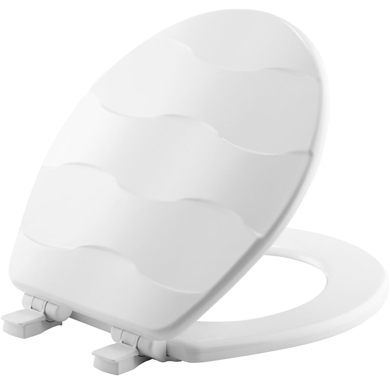 Mayfair 33SLOW 000 Toilet Seat, Round, Wood, Easy Clean and Change Hinge