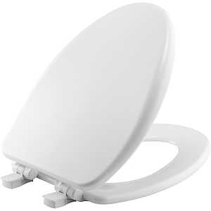 Mayfair 164SLOW 000 Toilet Seat, Elongated, Wood, Easy Clean and Change Hinge