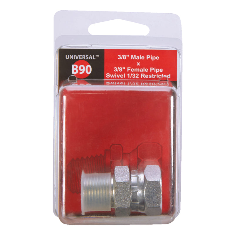 Apache Steel 3/8 in. D X 3/8 in. D Hydraulic Adapter 1 pk