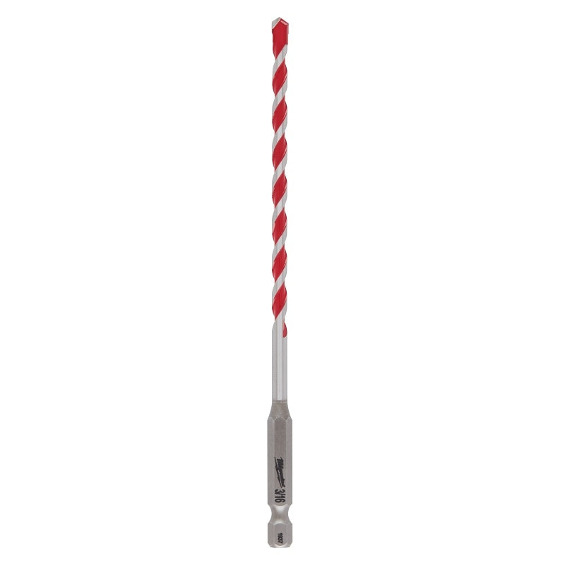 Milwaukee SHOCKWAVE 48-20-9006 Drill Bit, 3/16 in Dia, 6 in OAL, Wide Flute, 1/4 in Dia Shank, Hex Shank