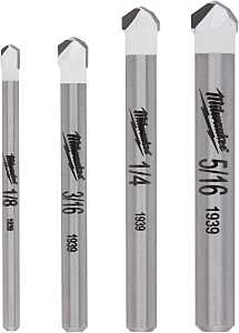 Milwaukee 48-20-8998 Series Drill Bit Set, Specifications: Round Shank, 4-Piece, Carbide