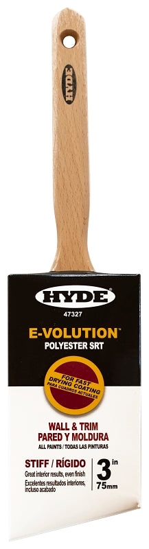 Hyde 47327 Paint Brush, Standard, Stiff Brush, 3 in L Bristle, Polyester Bristle, 6/PK