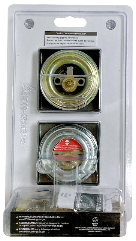 ProSource DD9 Series DD9X92-SP5V24 Deadbolt, 3 Grade, Brass Key Key, Metal, Matte Black, 2-3/8, 2-3/4 in Backset, Pack of 3