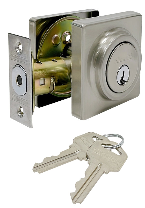 ProSource DD9 Series DD9X21-SP5V24 Deadbolt, 3 Grade, Brass Key Key, Metal, Satin Nickel, 2-3/8, 2-3/4 in Backset, Pack of 3