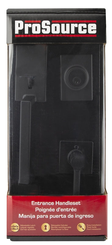 ProSource HPX9S3BSR4H24 Combination Lockset, Lever Handle, Matte Black, Lever Interior Handle, 3 Grade, Metal