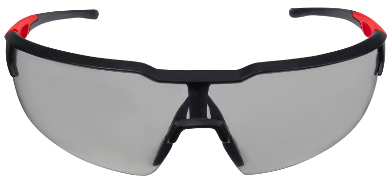 Milwaukee 48-73-2105 Safety Glasses, Gray Lens, Black/Red Frame, Unisex, Anti-Scratch Lens, Polycarbonate Lens
