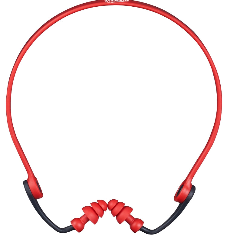 Milwaukee 48-73-3201 Banded Ear Plugs, 25 dB NRR, Bullet, One-Size Ear Plug, Foam Ear Plug, Red Ear Plug