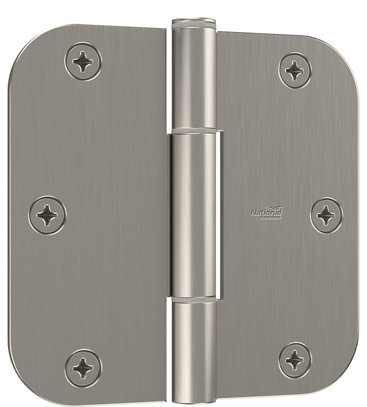 National Hardware N830-449 Door Hinge, 3-1/2 in H Door Leaf, 3/32 in Thick Door Leaf, 3-1/2 in H Frame Leaf, Steel